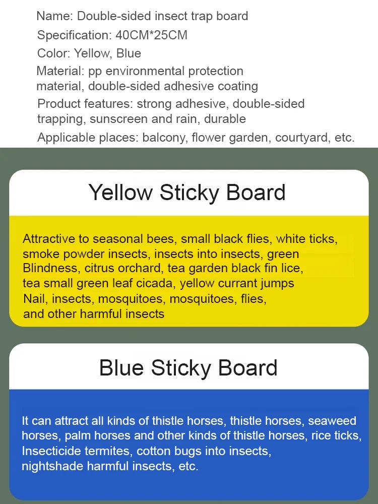 Double-sided Insect Trap and Insecticide Board