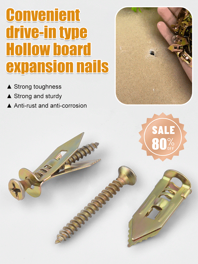 Convenient Drive-in Expansion Nails for Hollow Core Boards