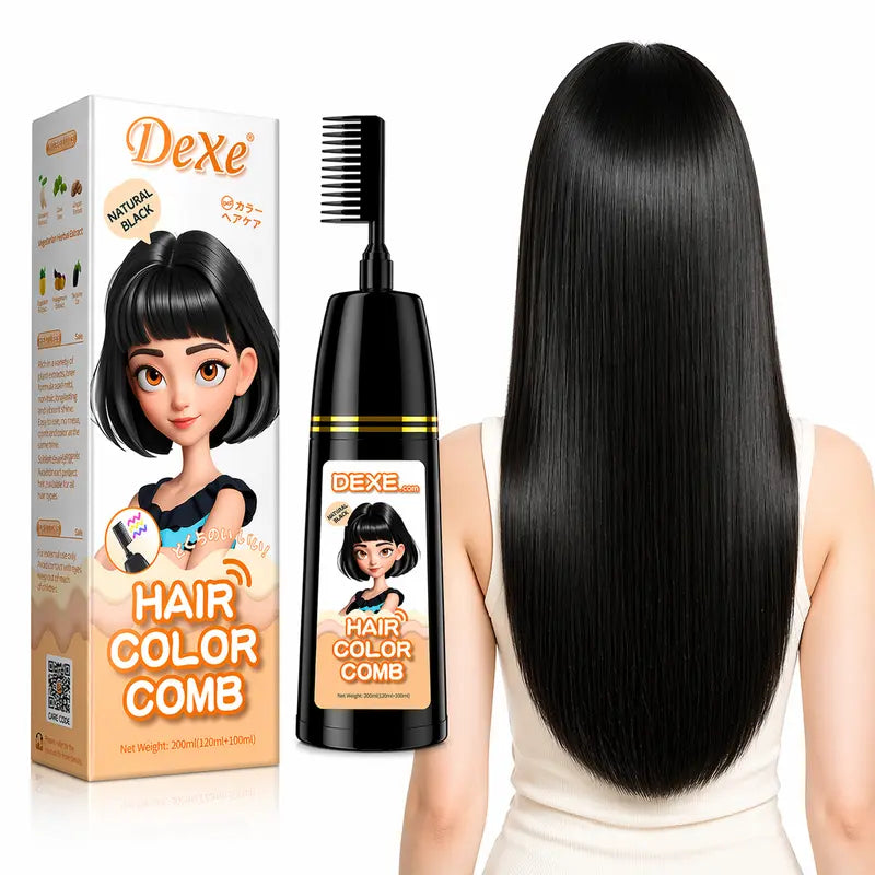 Home Use Integrated Comb Hair Dye Cream – Plant Essence Formula Long-Lasting Fade-Resistant Color