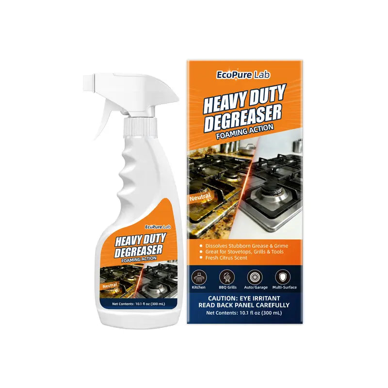 Heavy Duty Degreaser – Powerful Kitchen Degreaser Spray, Grease Remover for Stove, Oven, Range Hood & Grill – Removes Tough Oil, Burnt Grease & Stains Fast – No Residue, Non-Toxic Enzyme Cleaner