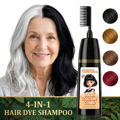 Home Use Integrated Comb Hair Dye Cream – Plant Essence Formula Long-Lasting Fade-Resistant Color