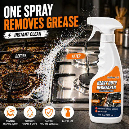 Heavy Duty Degreaser – Powerful Kitchen Degreaser Spray, Grease Remover for Stove, Oven, Range Hood & Grill – Removes Tough Oil, Burnt Grease & Stains Fast – No Residue, Non-Toxic Enzyme Cleaner