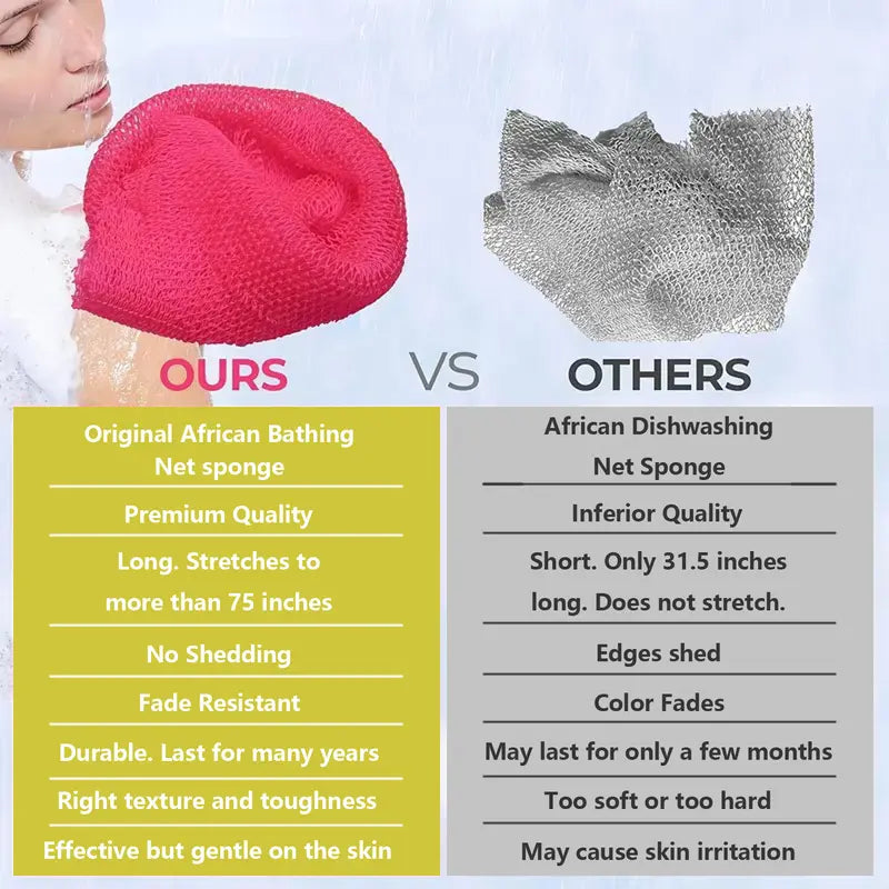 Exfoliating Net Sponge, Ethically Sourced from Nigeria Bath Sponge, Smooth Skin Bath Sponge Shower