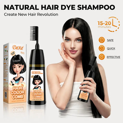 Home Use Integrated Comb Hair Dye Cream – Plant Essence Formula Long-Lasting Fade-Resistant Color