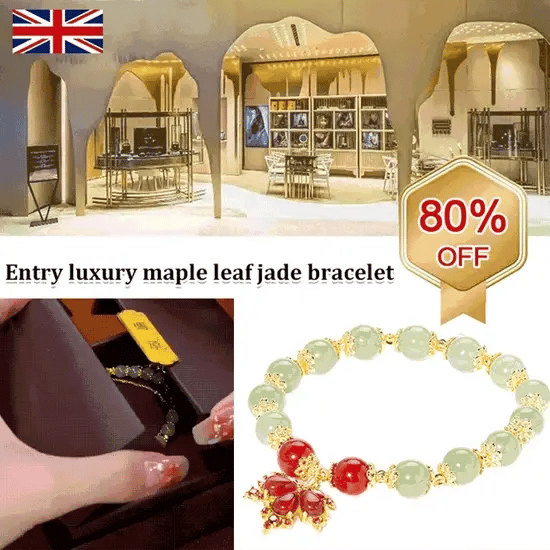 Luxury maple leaf jade bracelet