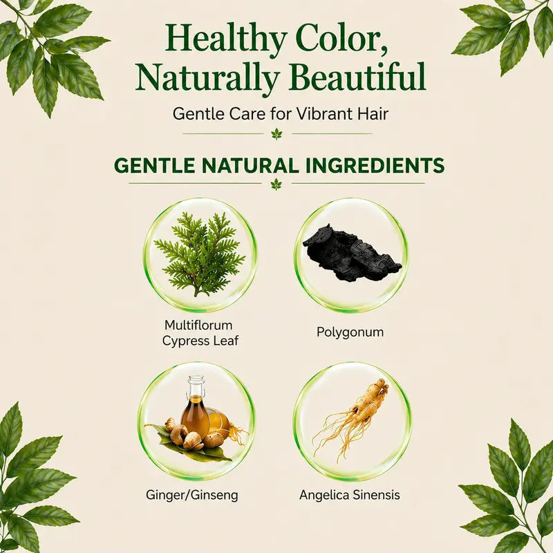 Home Use Integrated Comb Hair Dye Cream – Plant Essence Formula Long-Lasting Fade-Resistant Color