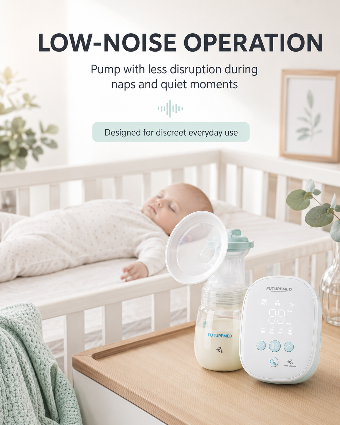 FUTUREMED Double Electric Breast Pump – 4 Smart Modes