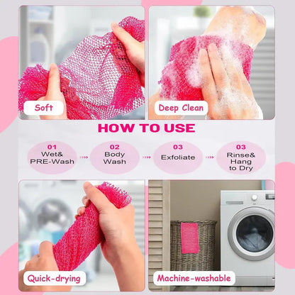 Exfoliating Net Sponge, Ethically Sourced from Nigeria Bath Sponge, Smooth Skin Bath Sponge Shower