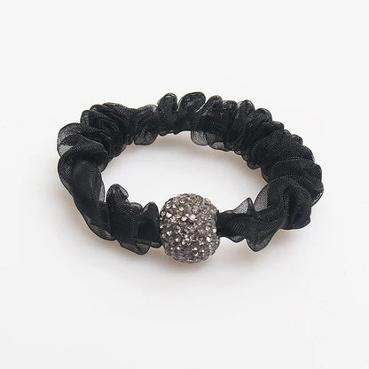 5Pcs Set Elegant Rhinestone Mesh Hair Ties