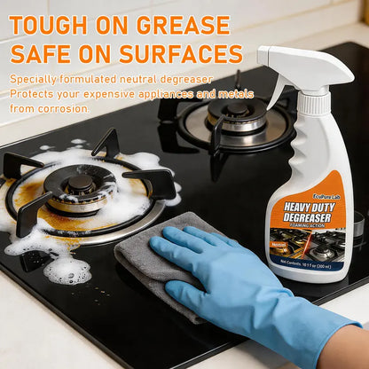 Heavy Duty Degreaser – Powerful Kitchen Degreaser Spray, Grease Remover for Stove, Oven, Range Hood & Grill – Removes Tough Oil, Burnt Grease & Stains Fast – No Residue, Non-Toxic Enzyme Cleaner