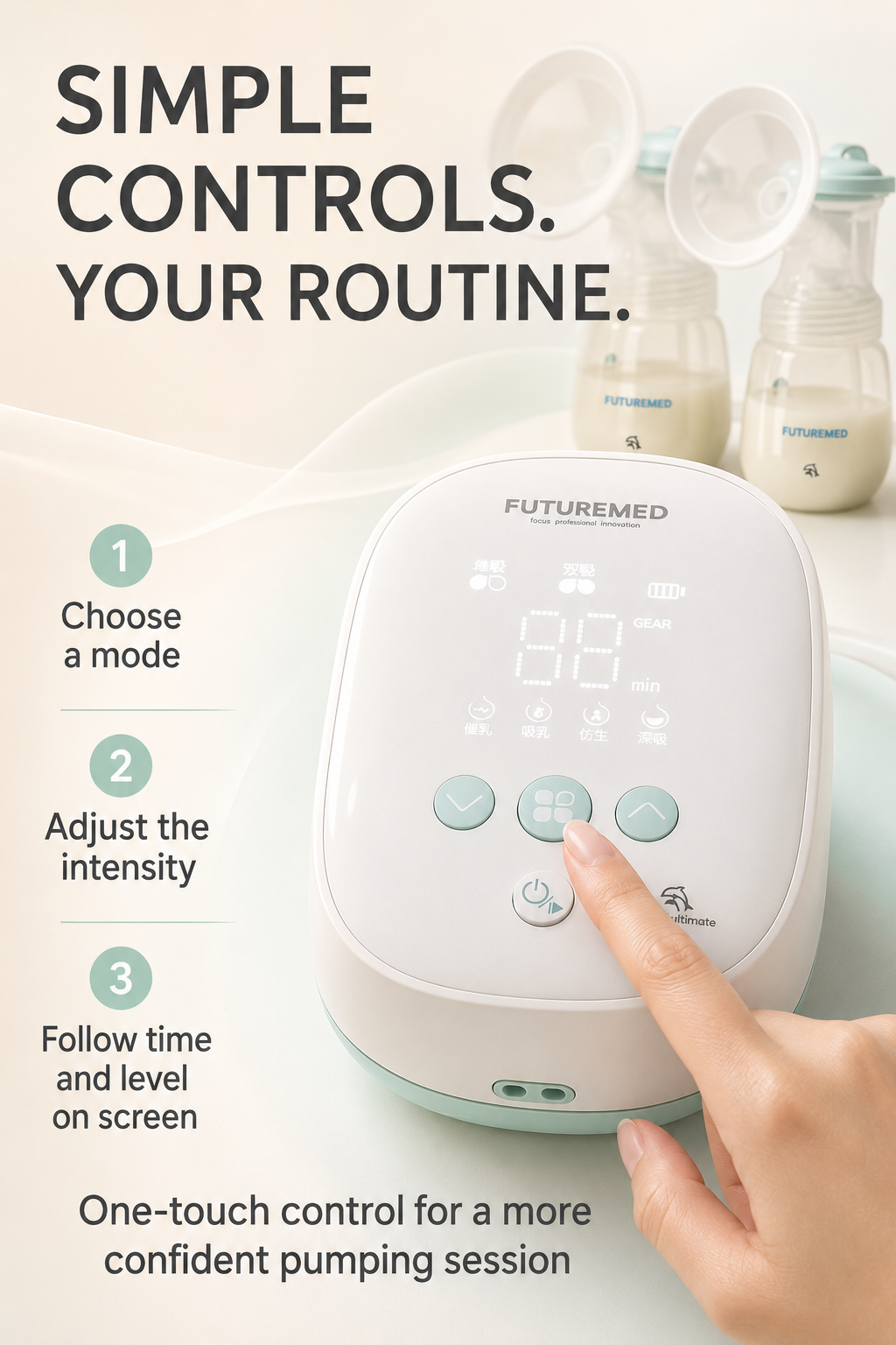 FUTUREMED Double Electric Breast Pump – 4 Smart Modes