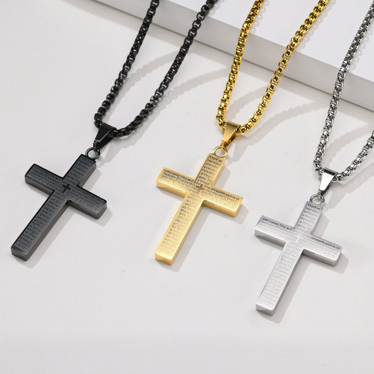 ✝️Lord's Prayer Scibble Cross Necklace