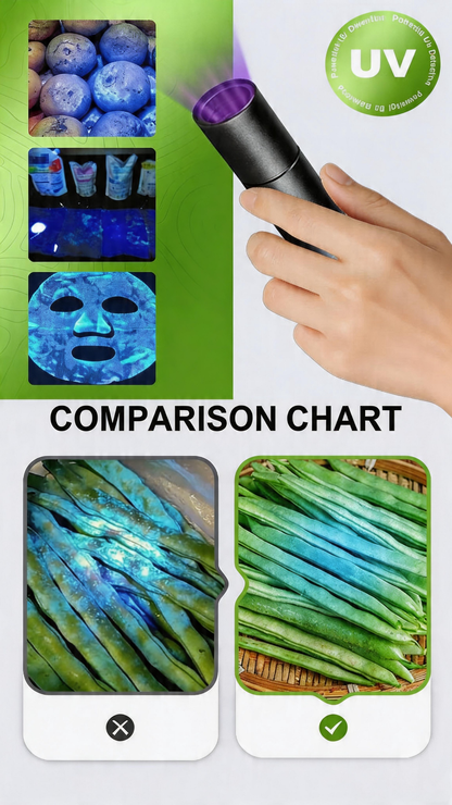 🛡️UV Black Light Flashlight for Vegetable Inspection