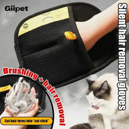 Two-way pet static hair removal gloves