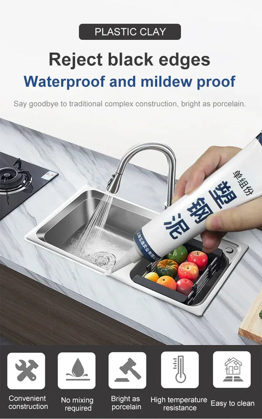 Plastic-steel mud waterproof and mildew-proof sealant