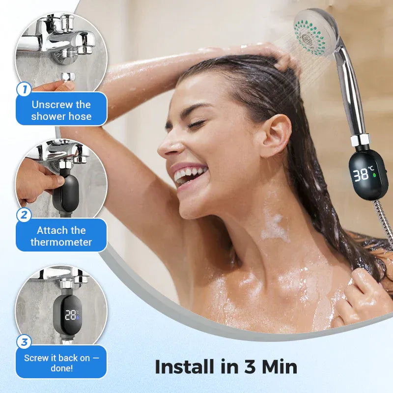 🔥Last day special 50% off🔥 🌡️Shower Thermometer - Instant Digital Display, Waterproof & Easy Install for Safe Bathing📦